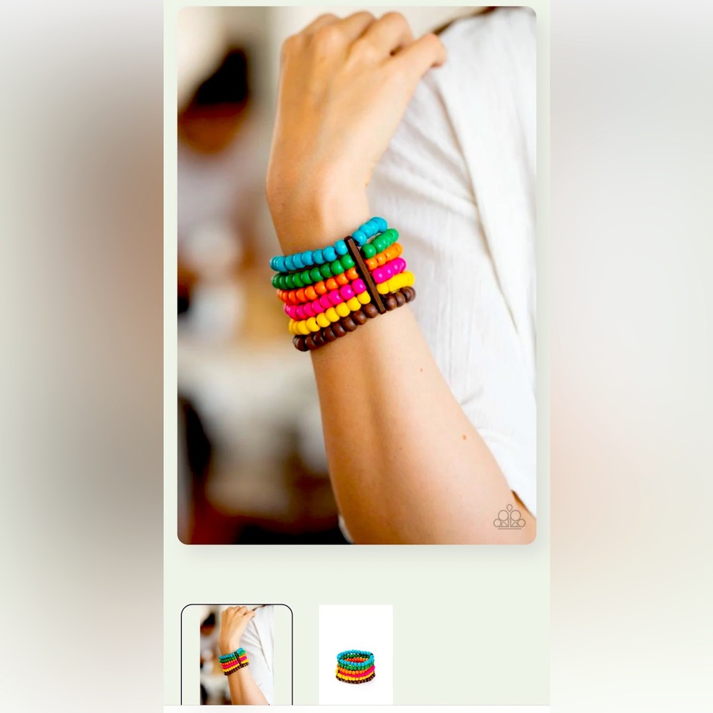 🧜🏻♀️🟠🧜🏼♂️ “DIVING IN MALDIVES” MULTI BRACELET ~ PAPARAZZI❗️🧜🏼♂️ REAL WOOD❗️ - Picture 4 of 5